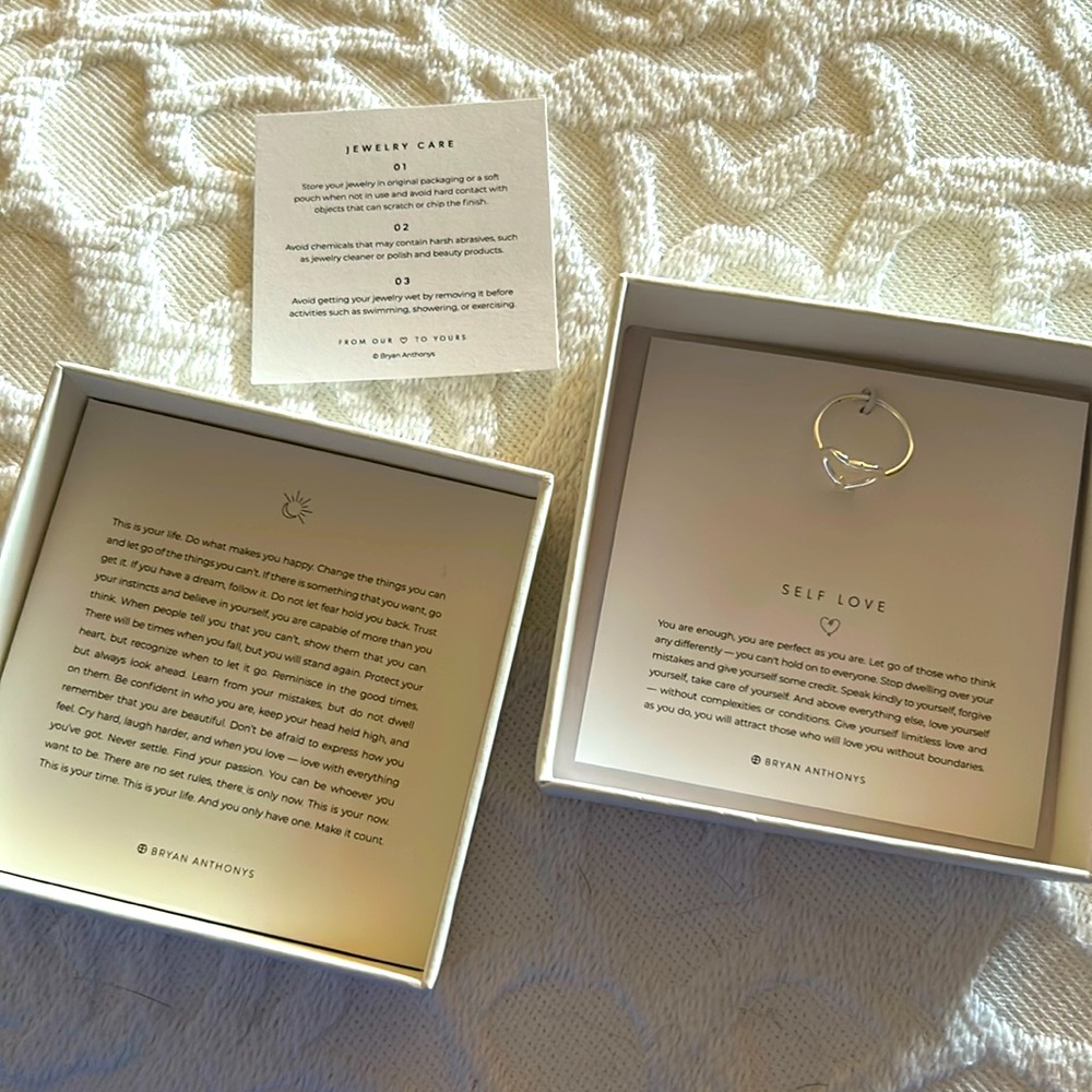 NIB Bryan Anthony’s Silver Tone Self Love Ring